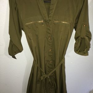 Long sleeve olive dress